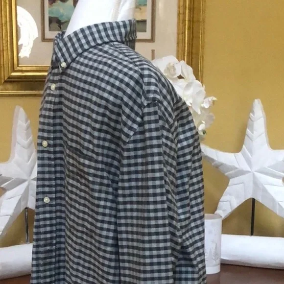 H & M Logo Men’s 100% Grey & Blk Plaid Casual Button Down Shirt Size XL NWT - Picture 6 of 14